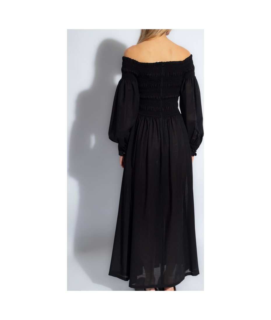 ◆◆VIP◆◆ Max Mara MANU Off the shoulder wool dress Max Mara Manu Off the Shoulder Long Sleeve Virgin Wool Maxi