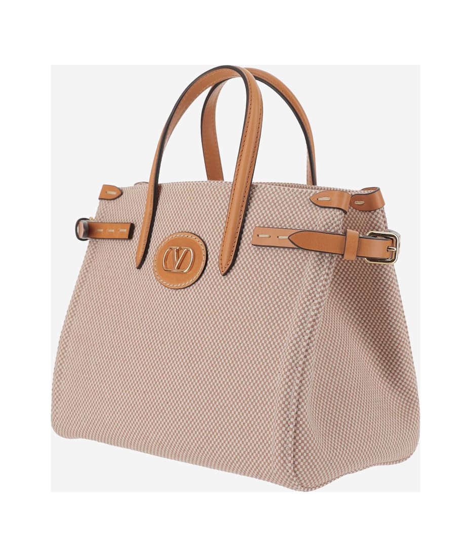 VALENTINO GARAVANI Two-Tone Canvas Antibes Shopping Bag