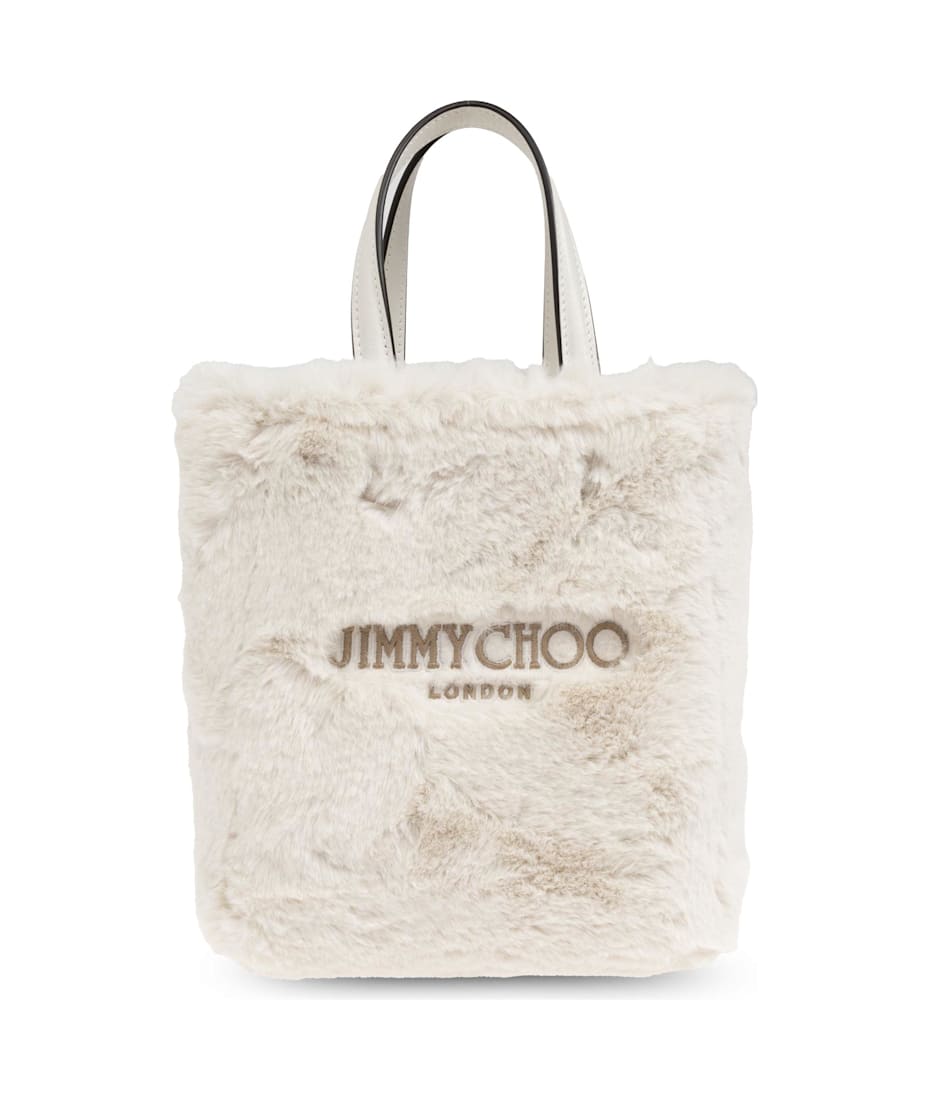 ★JIMMY CHOO★レニー ノースサウス Lサイズ Lenny | Storm/Gunmetal Embossed Leather Tote Bag | JIMMY CHOO
