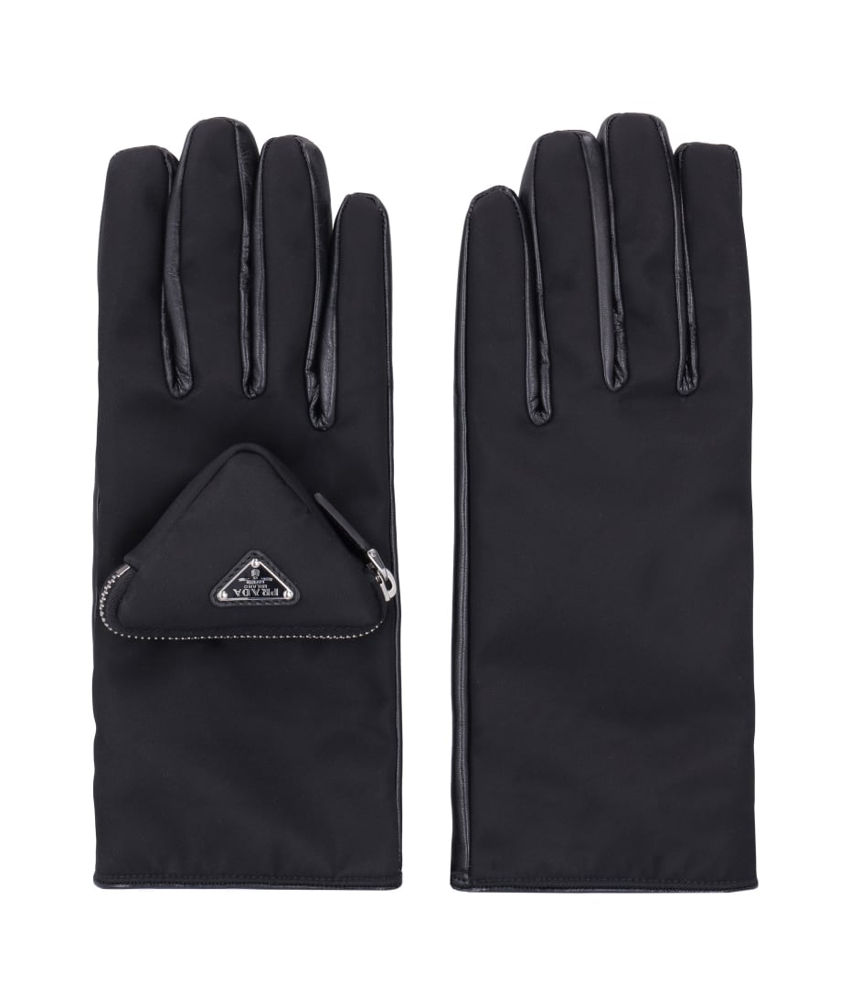 Prada Re-nylon And Nappa Leather Gloves With Pouch | italist, ALWAYS LIKE A  SALE