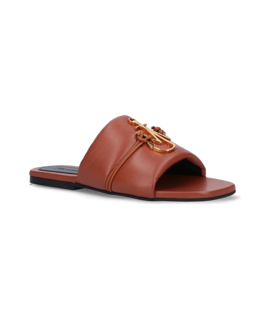 【送料&関税込】J.W. Anderson Logo Slide Sandals JW Anderson Women's Anchor Logo Leather Slides Sandals Size