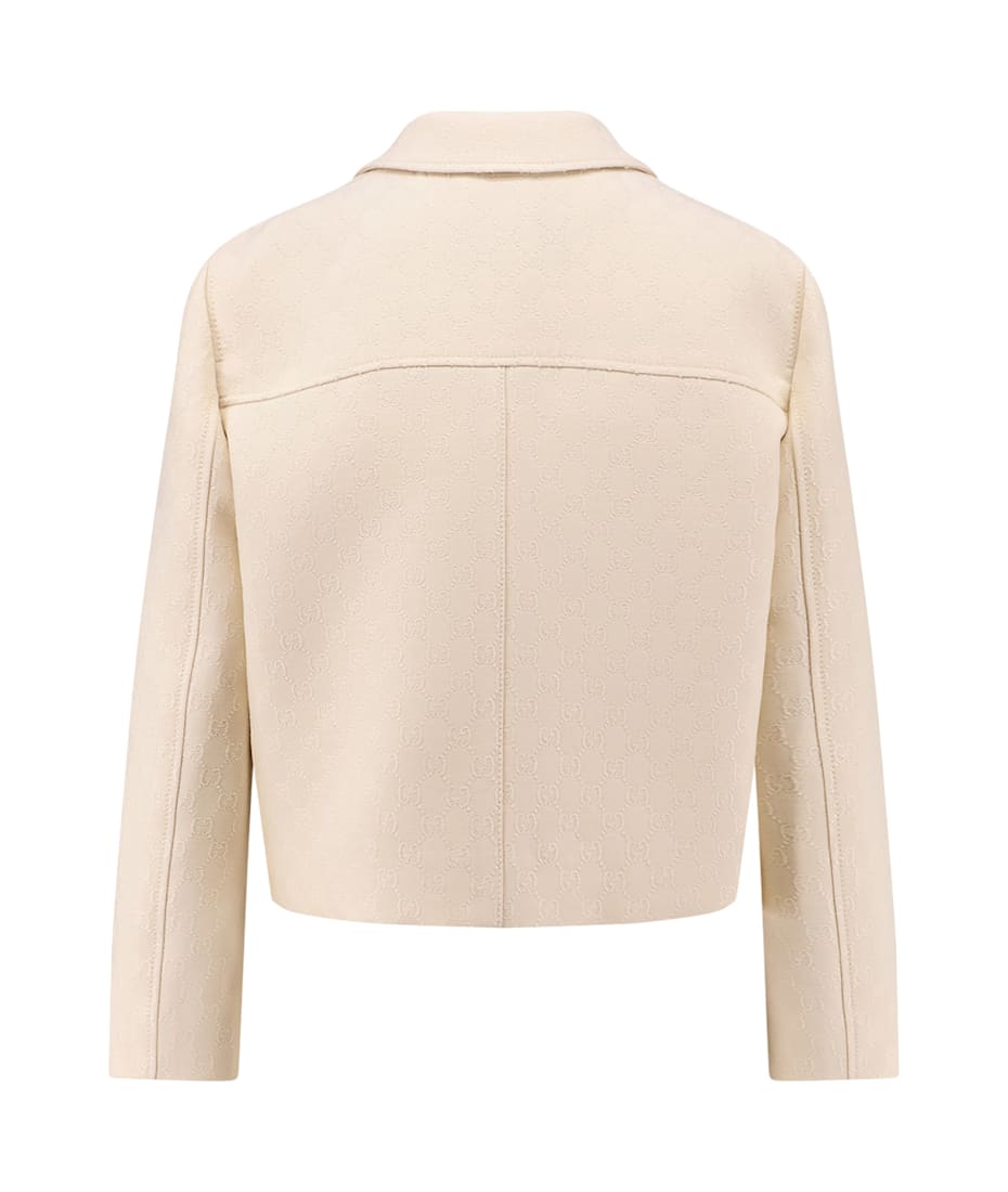 ジャケット Gucci Wool And Silk Blazer With All-Over Gg Motif Gucci Wool And Silk Blazer With All-over Gg Motif | italist