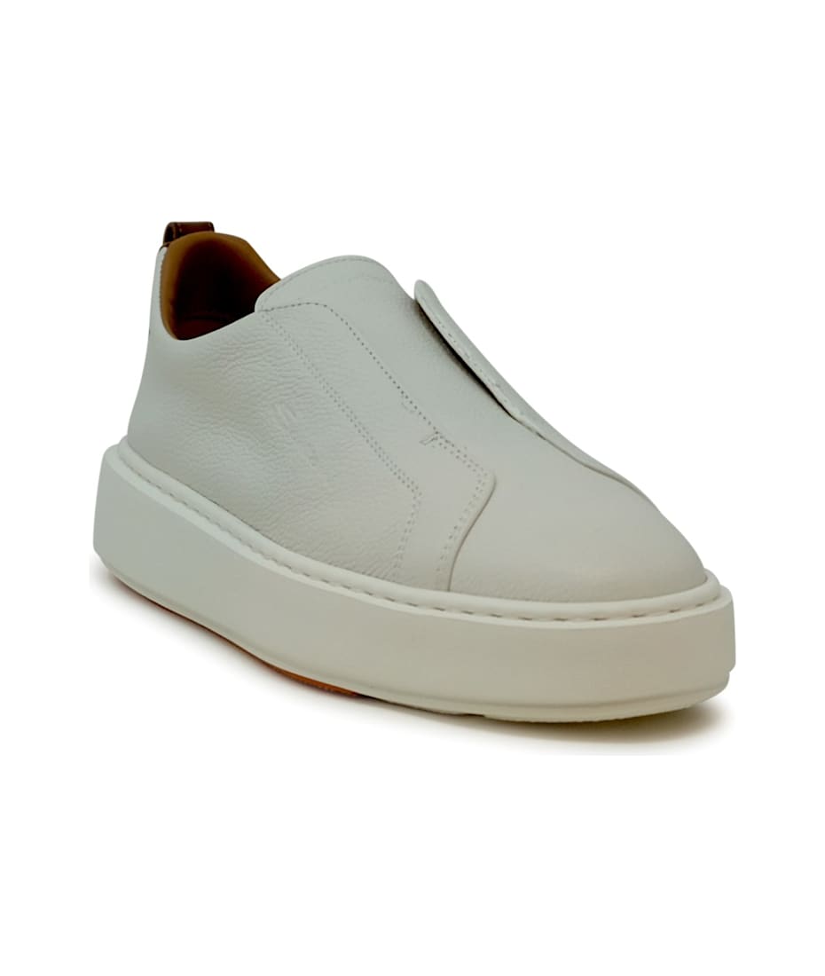 スニーカー SANTONI Women Sneakers WBCD61223BARTMEYI50 White Santoni - White Leather Low-Top Sneaker | Mitchell Stores