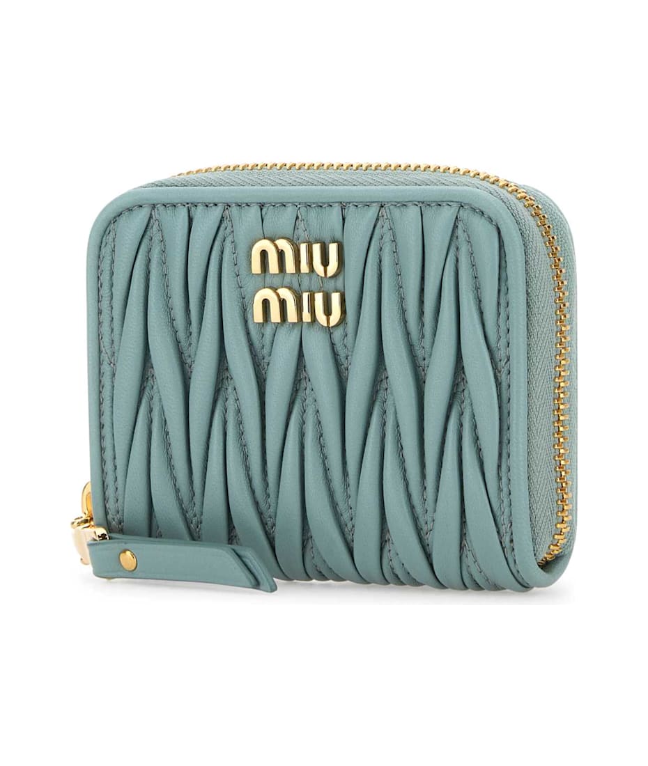 Miu Miu Light Blue Leather Coin Purse | italist