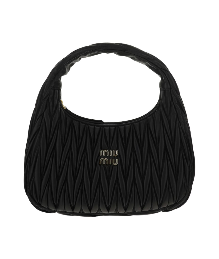 Miu Miu Matelasse Shoulder Bag in Nero