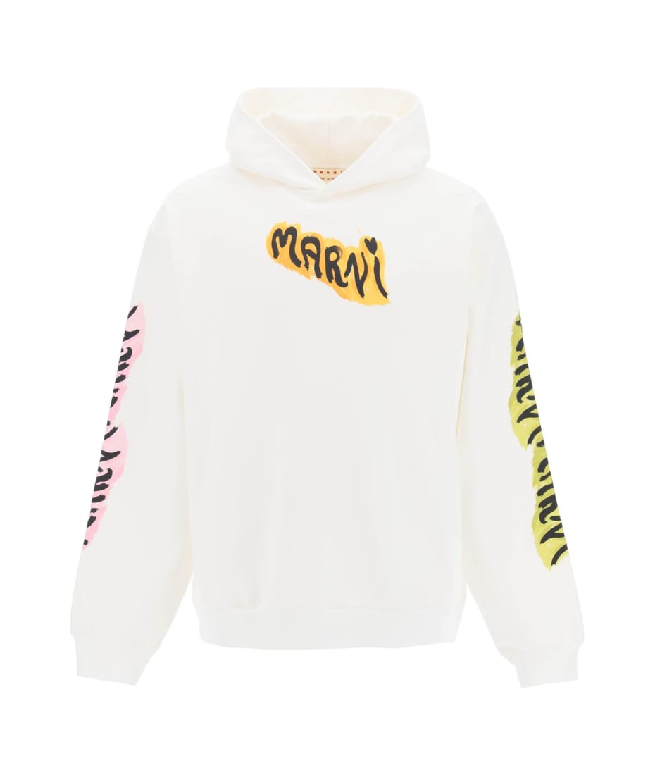 パーカー・フーディ MARNI FW23 SWEATSHIRT WITH LOGO (FUMU0067PD_USCV51GLW02) Marni Logo Print Hoodie | italist