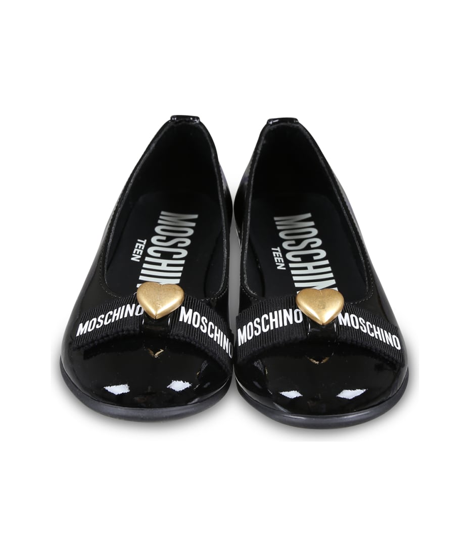 フラットシューズ LOVE MOSCHINO Woman Ballet flats Black 1 JA11061G0LIE3 00A Moschino Black Ballet Flats For Girl With Heart | italist
