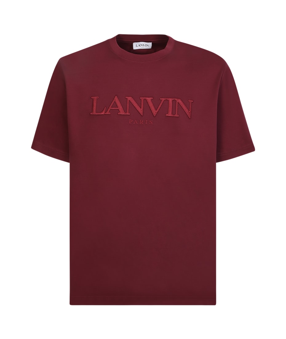 Lanvin Regular Fit Logo Burgundy T-shirt | italist