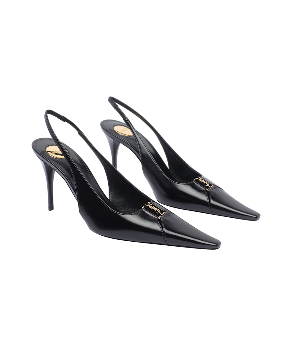 Saint Laurent Black Leather Babylone Breteuil Pumps