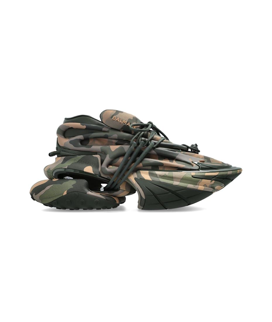 【送料&関税込】Balmain Unicorn Low Camouflage-print Trainer Unicorn Low camouflage-print trainers khaki - Men | BALMAIN