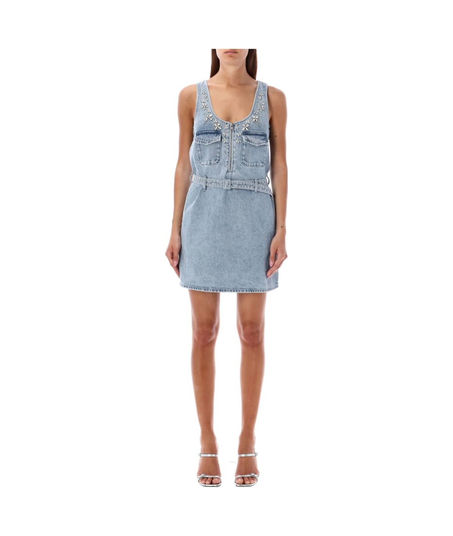 self-portrait Tank Denim Mini Dress Embellished | italist, ALWAYS LIKE A  SALE
