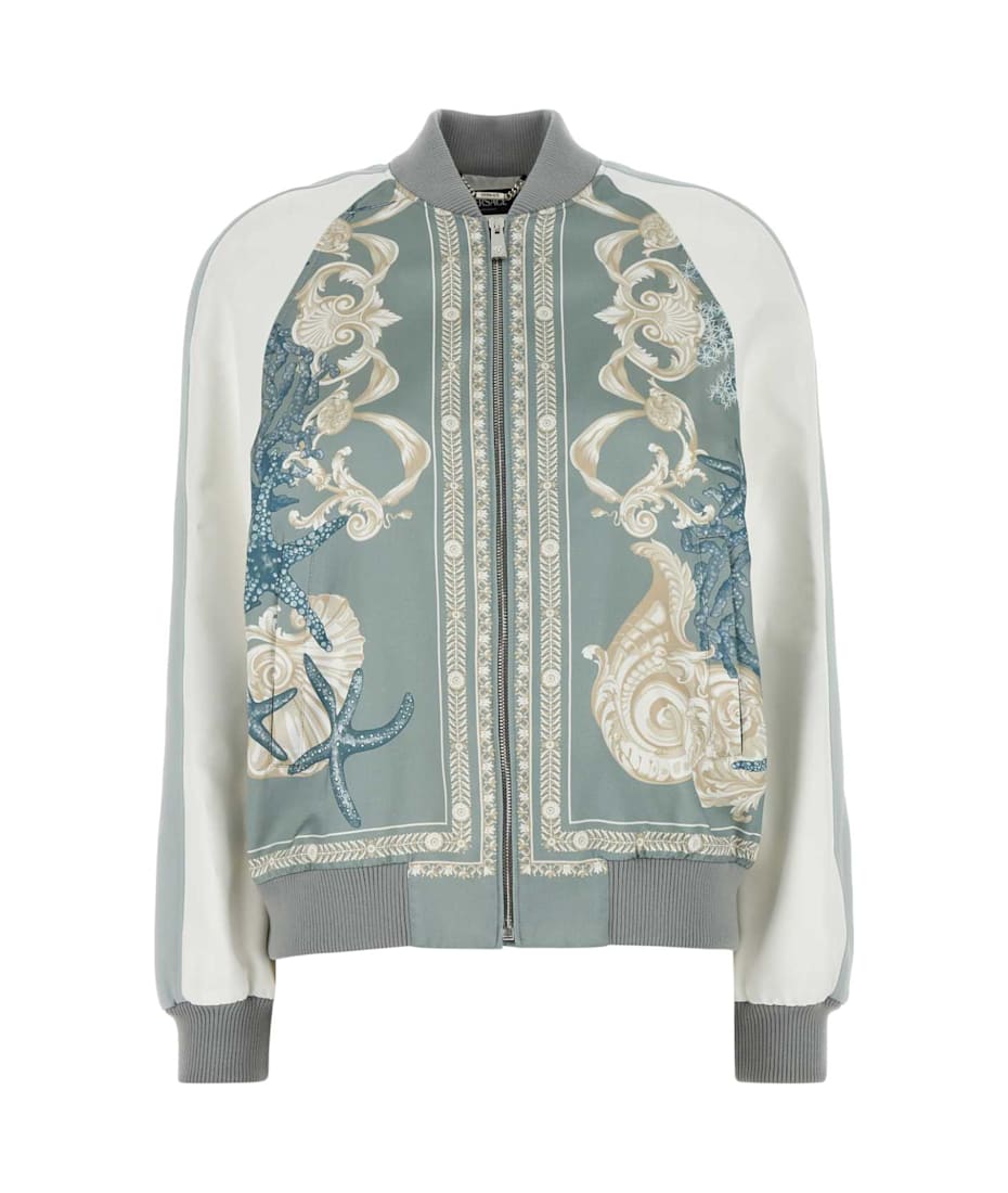 【送料&関税込】Versace Printed Satin Varsity Bomber Jacket Versace Printed Satin Varsity Bomber Jacket | italist