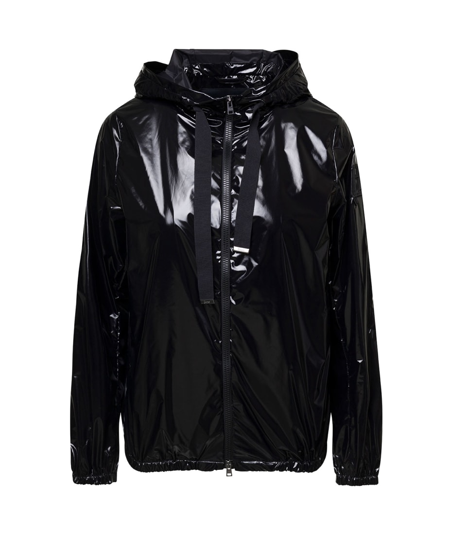 Herno Black Gloss Cape Hooded Jacket In Polyester Woman | italist