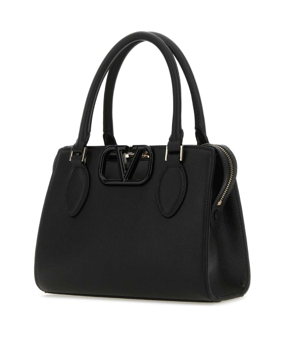 ハンドバッグ VALENTINO BLACK LEATHER VLOGO HANDBAG Valentino Garavani Black Leather Vlogo Handbag | italist