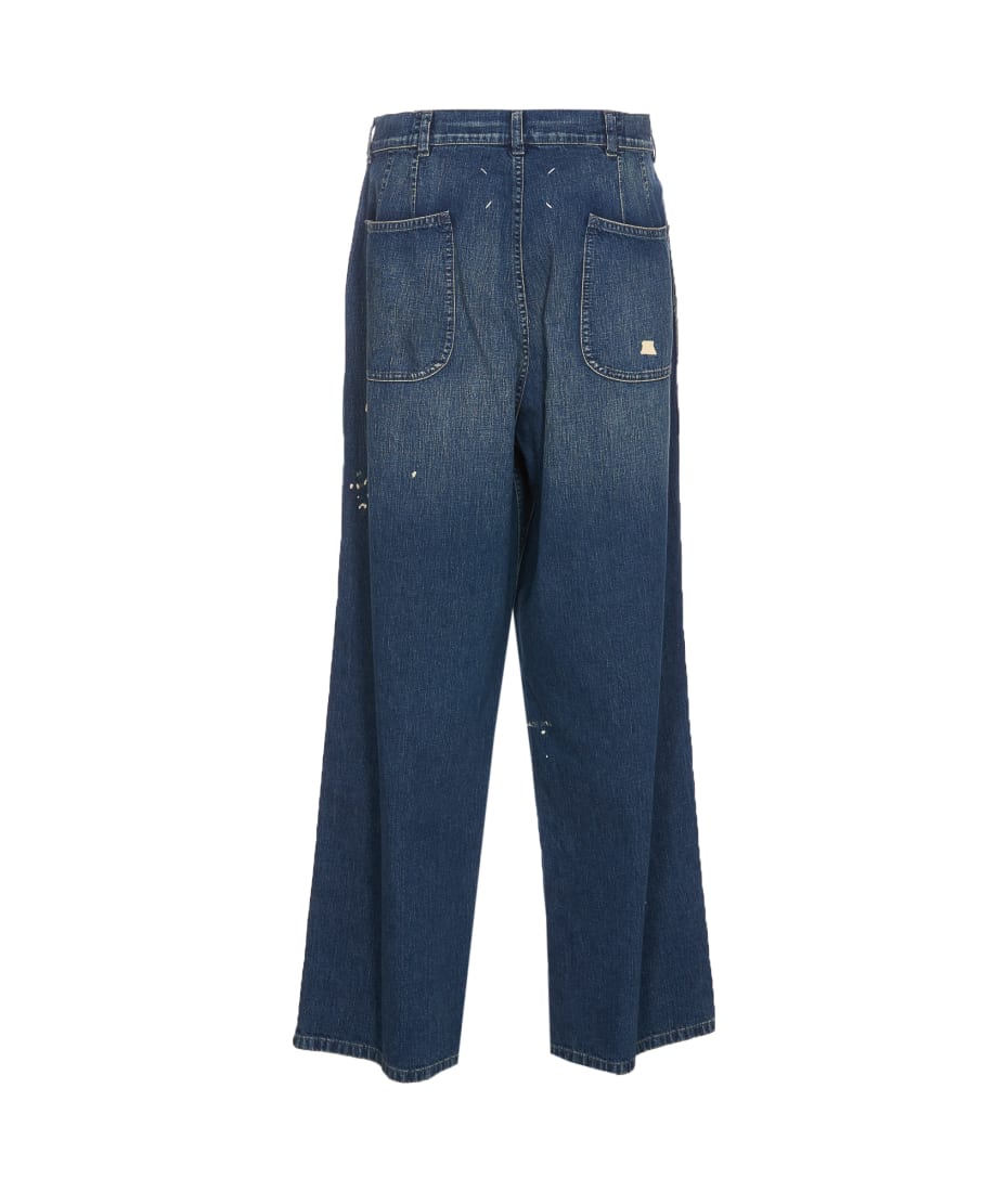 ■Maison Margiela■ Painted Detail Denim Pants Greencast Ind Maison Margiela Distressed Denim Jeans | italist