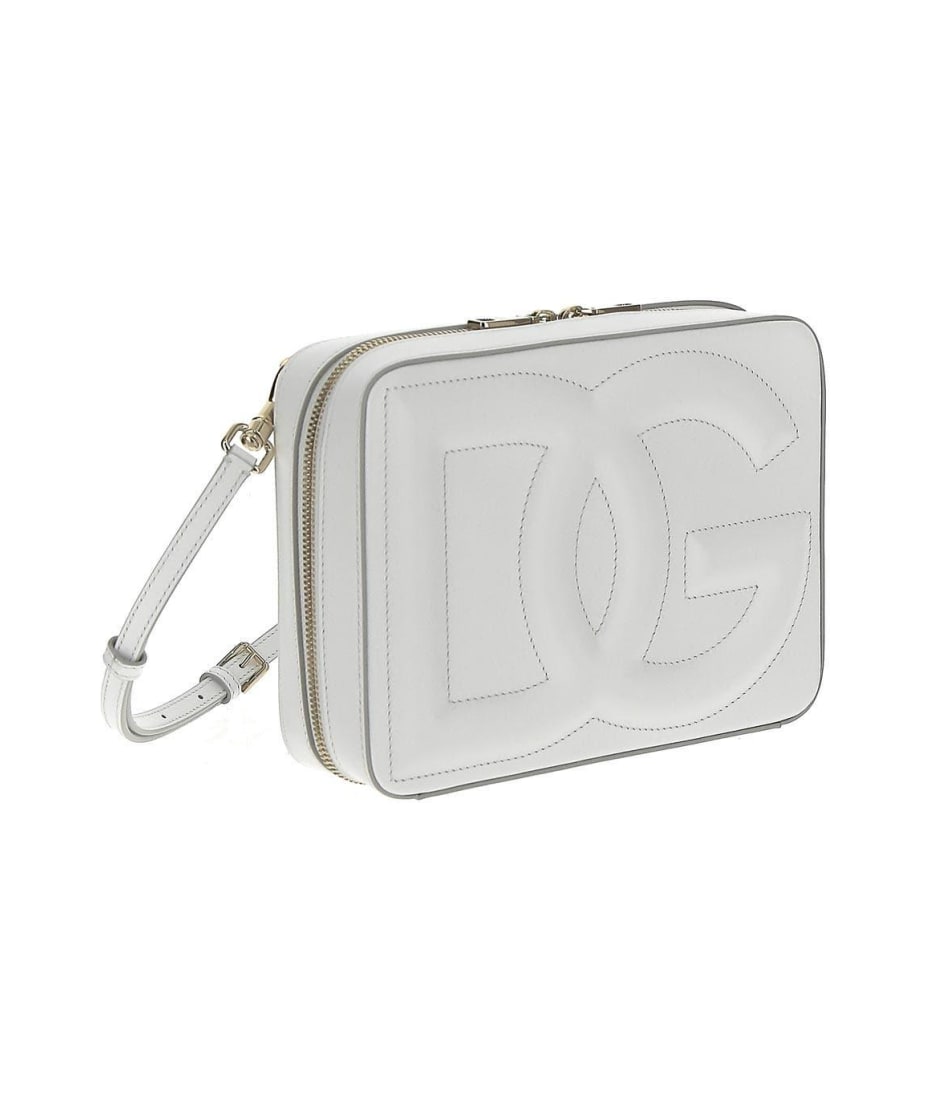 Dolce & Gabbana Medium Calfskin Camera Bag With Logo - WHITE