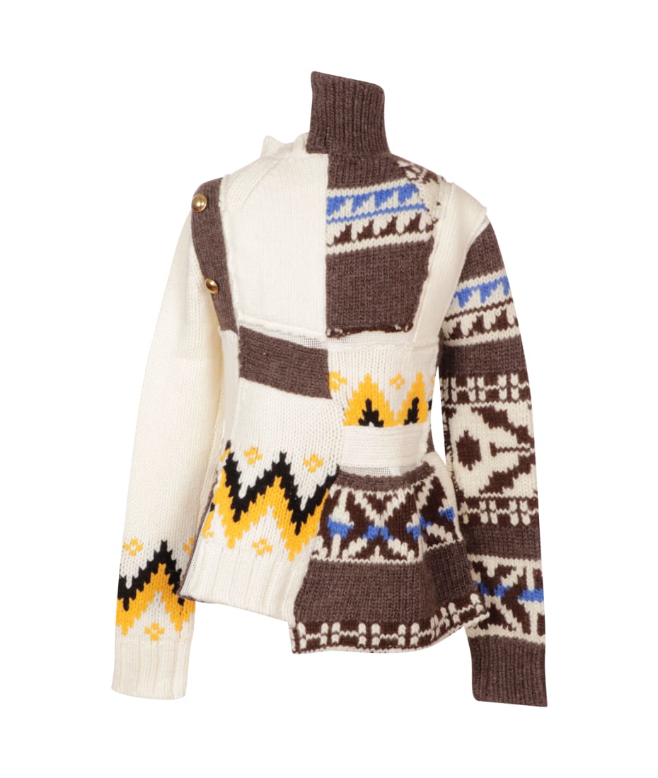 Nordic Patchwork Knit Pullover