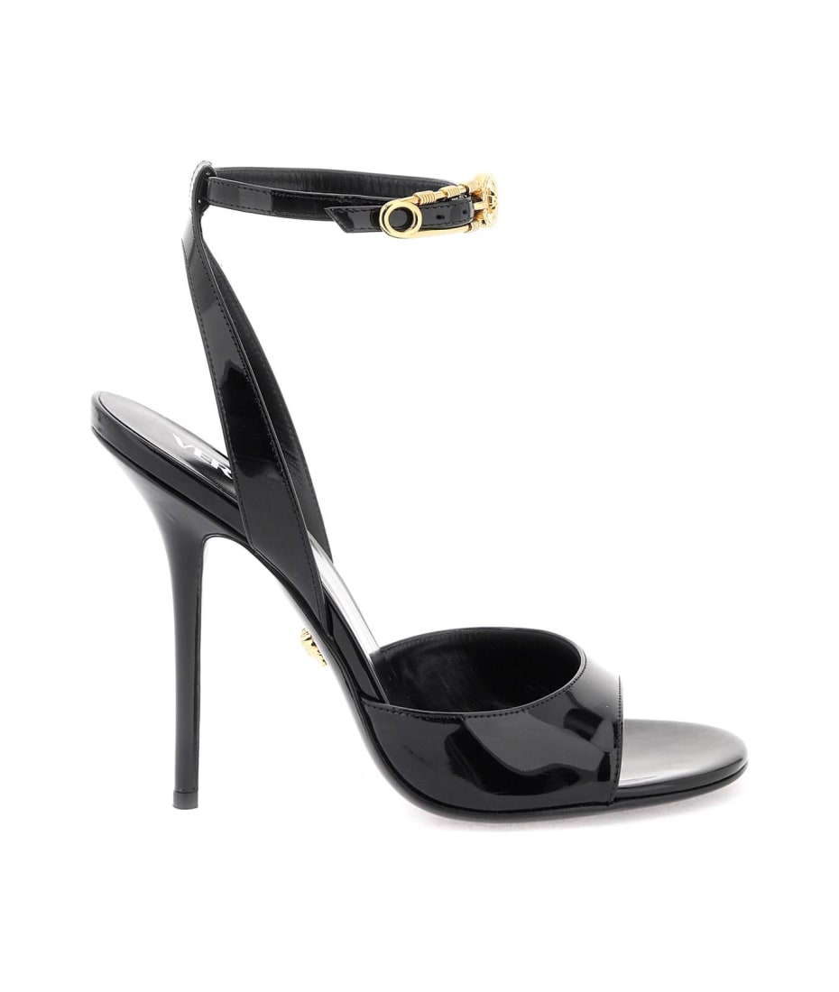 Versace 'safety Pin' Patent Leather Sandals | italist