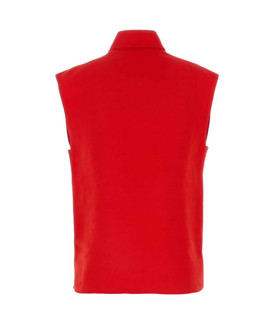 【送料&関税込】Burberry Red Canvas Vest Burberry 'check' Dark Green Nylon Blend Vest | italist