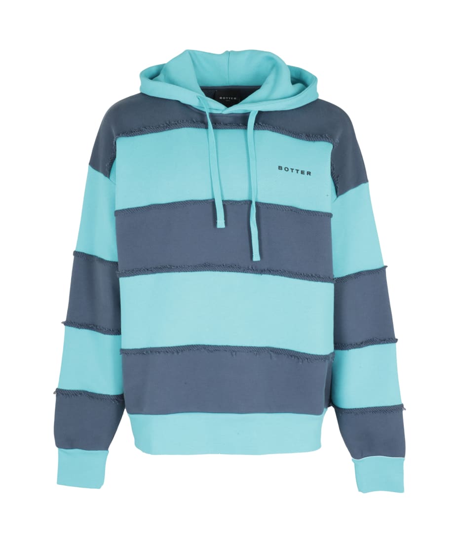 【BOTTER】HOODIE BOTTER RAW EDGE STRIPE LILA LIME Botter Hoodie Raw Edge Stripes | italist