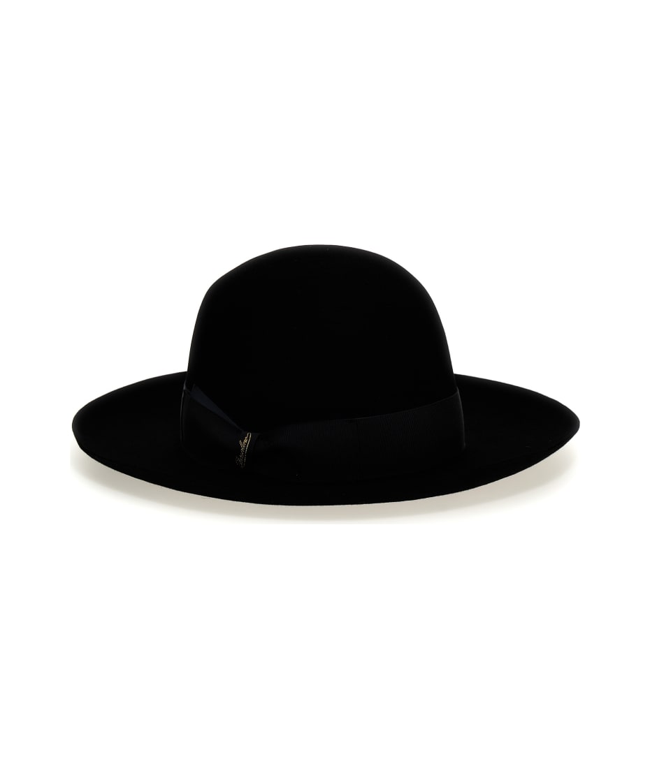ハット Borsalino FW23 'Q.S. Folar Liscio' hat (212993 0521) Borsalino q.s. folar liscio hat - Black - Women | 2129930521