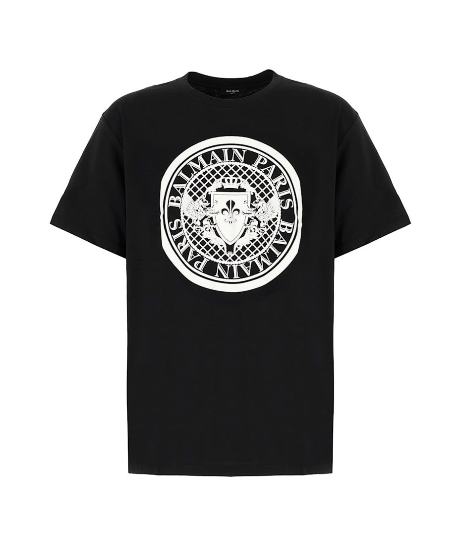 Tシャツ・カットソー BALMAIN SS25 Velvet logo t-shirt (EH1EG010BB17 EAB) Balmain Velvet Logo T-shirt | italist