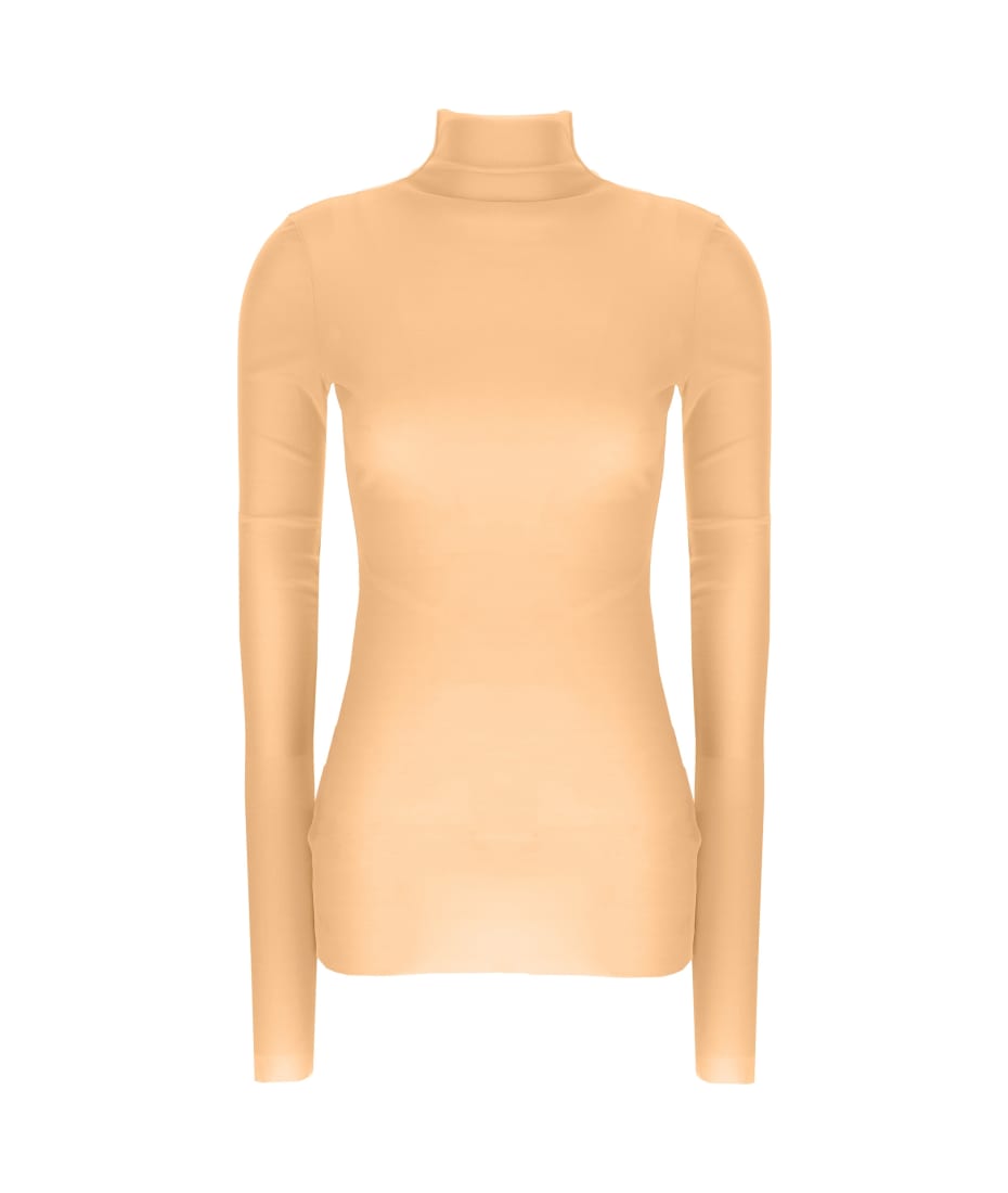 Tシャツ・カットソー Jil Sander Silk Turtleneck Top Orange Silk Turtleneck by Jil Sander on Sale