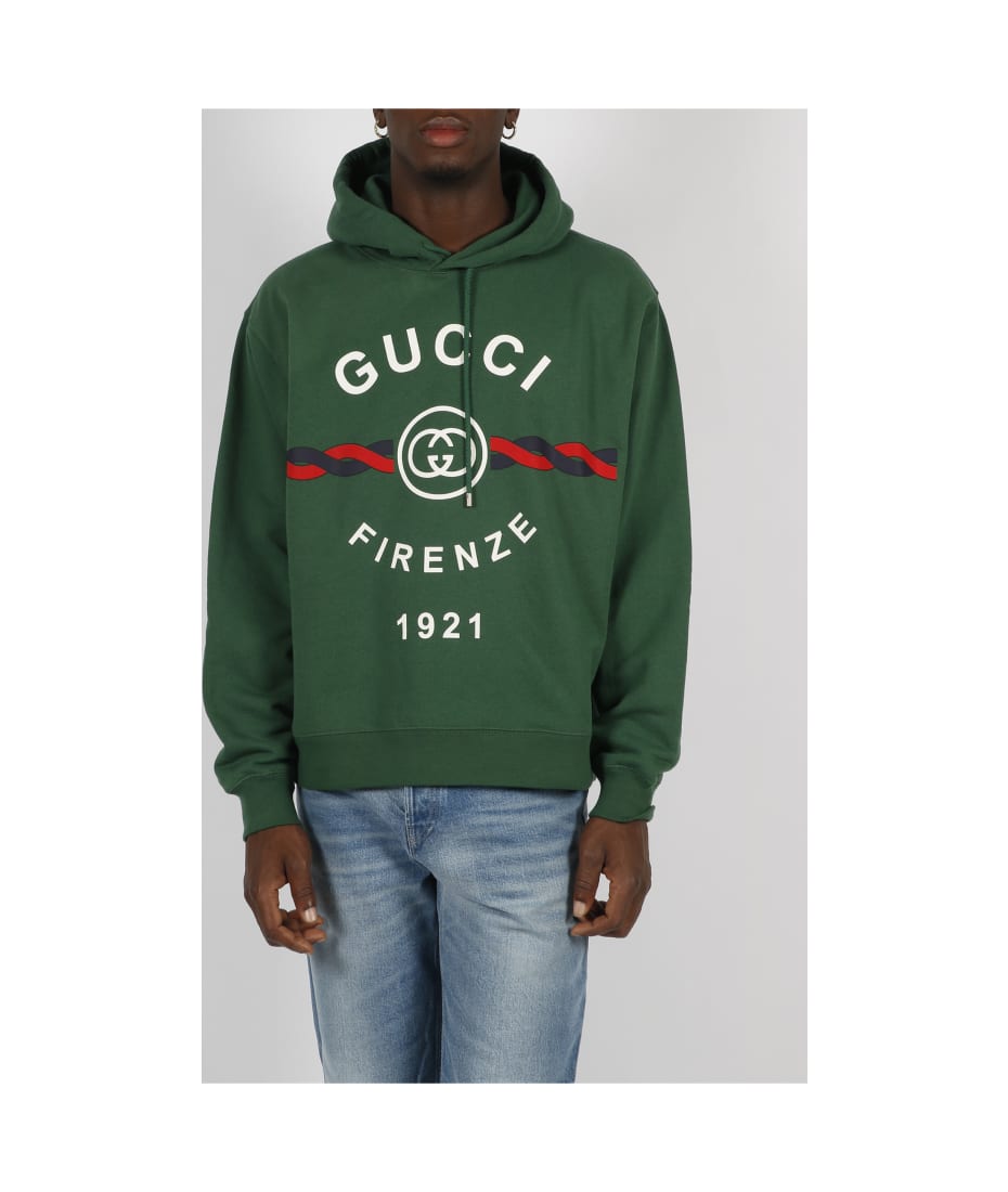 【国内発送★GUCCI】“GUCCI FIRENZE 1921” スウェットシャツ Buy Gucci Blue Gucci Firenze 1921 Sweatshirt in Felted