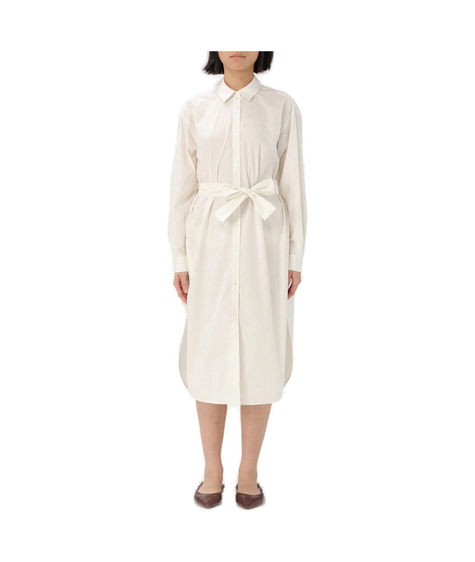 【関税&送料込】Woolrich Sand Poplin Dress Woolrich Midi Shirt Dress | Neutrals | FARFETCH