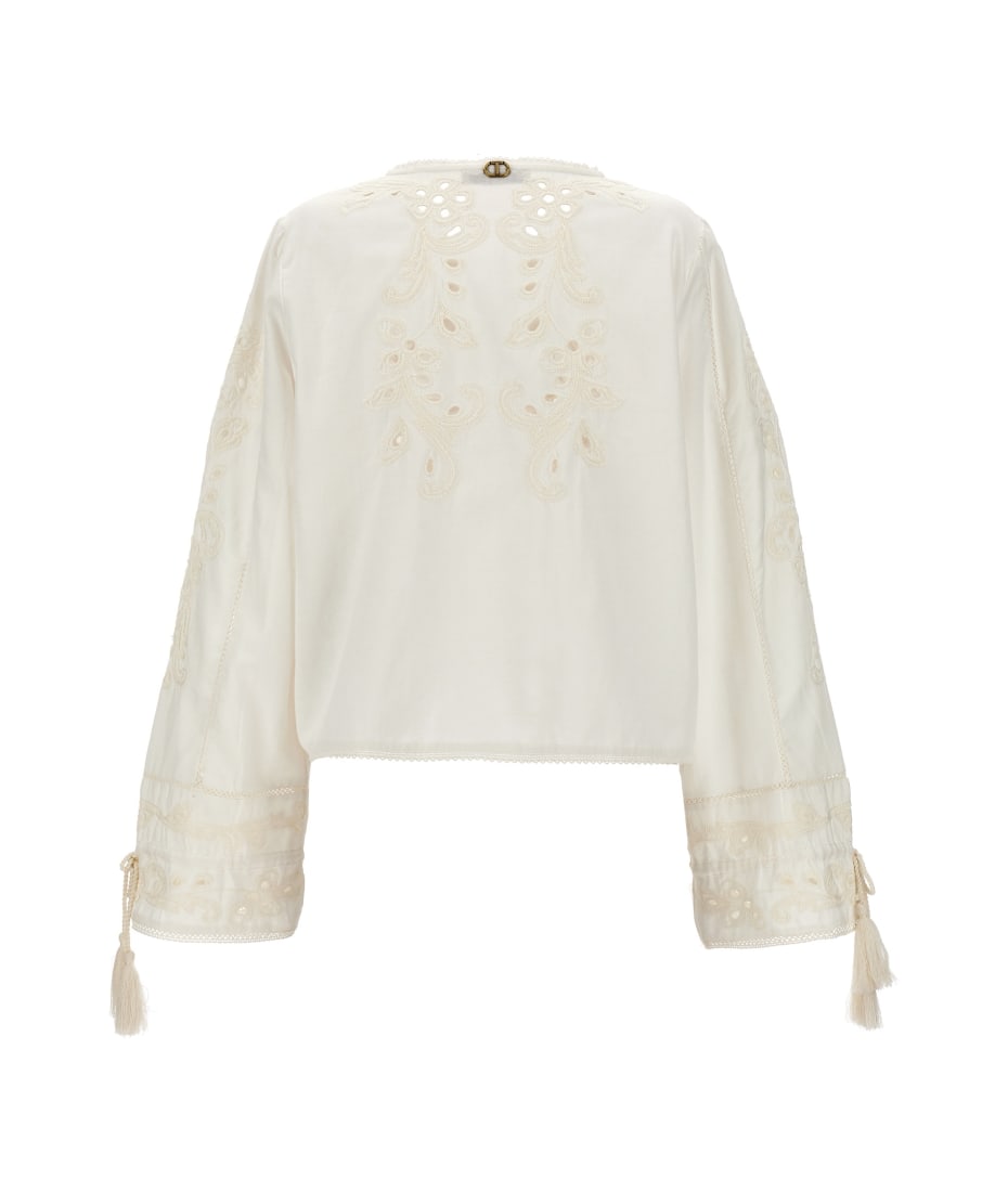 TwinSet Embroidered Blouse - White