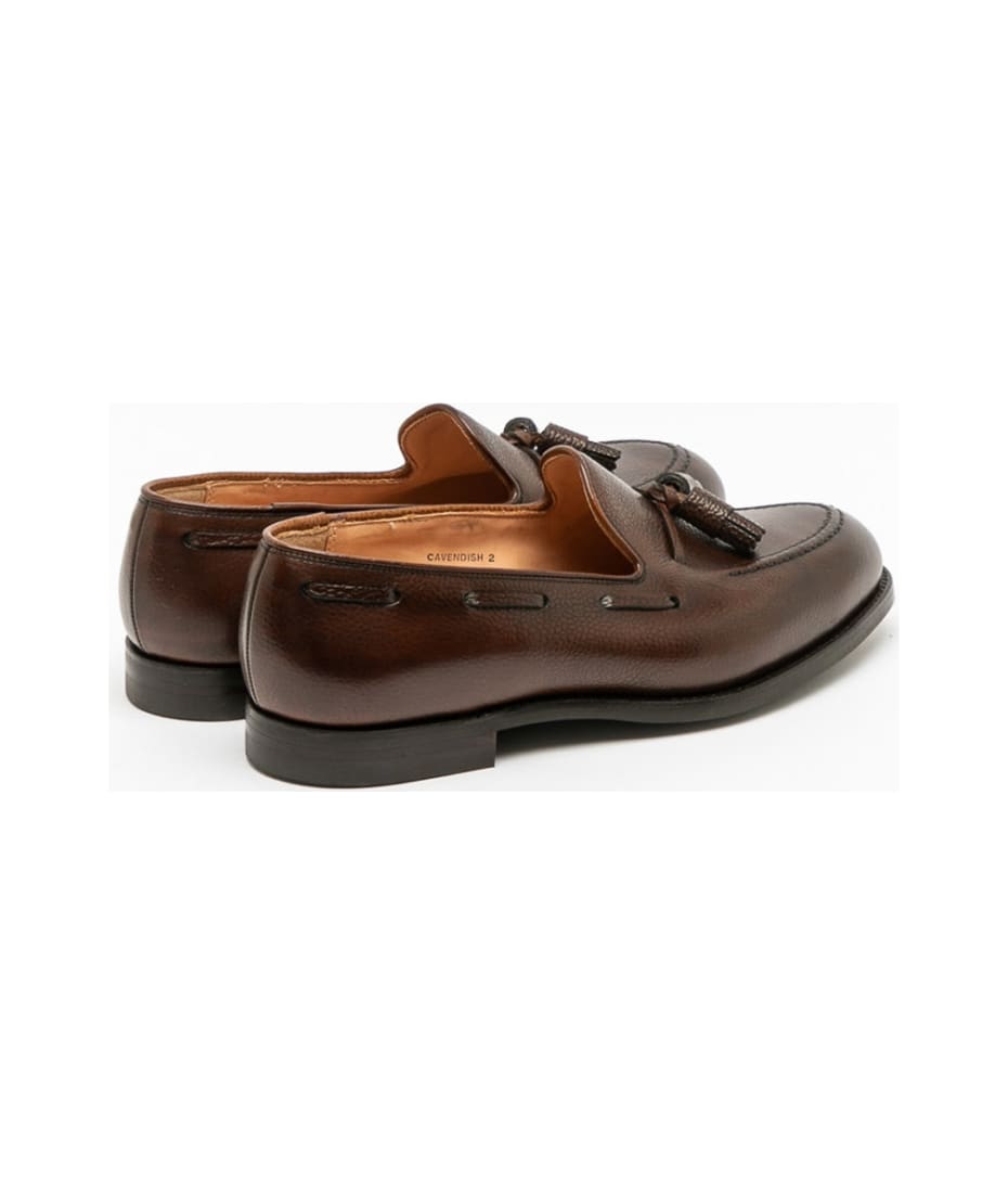 Crockett & Jones Cavendish 2 Dark Brown Scotch Grain Tassel Loafer 