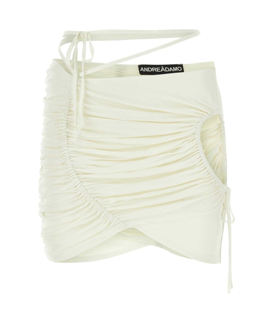 ミニスカート ANDREADAMO Ivory viscose mini skirt (ADSS23SK03315473 0474) ANDREĀDAMO Ivory Viscose Mini Skirt | italist