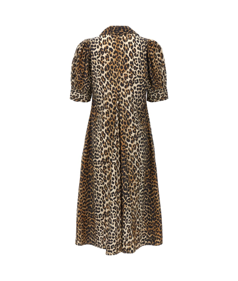 オールインワン・サロペット Ganni Leopard Print Viscose Long Dress Ganni Midi Dress Leo | italist