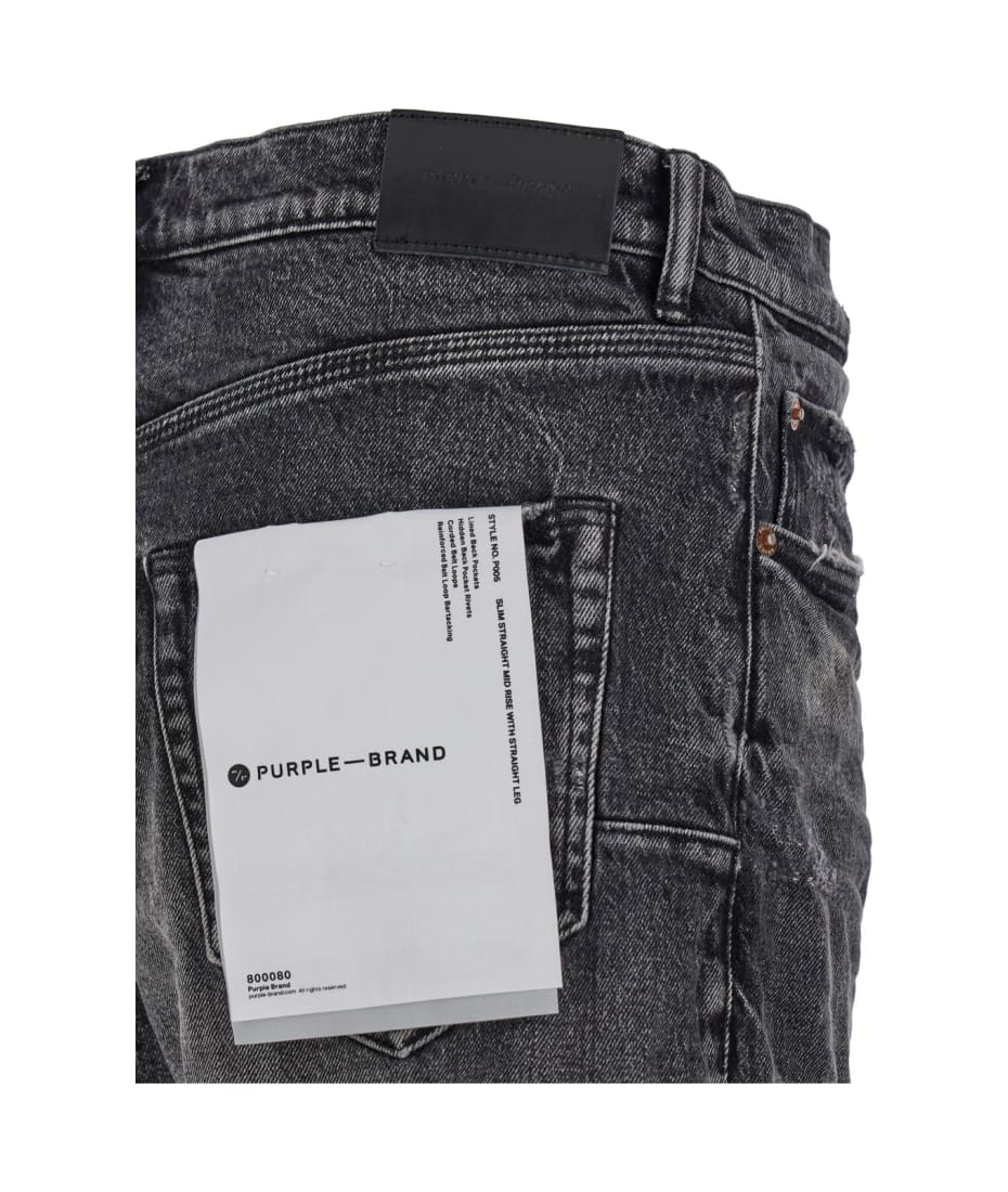 Purple Brand Black Straight Five Pocket Jeans In Stretch