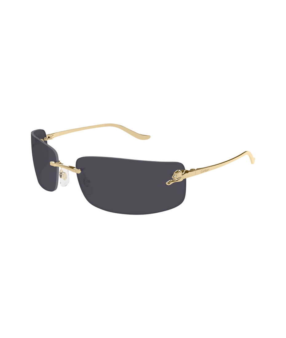 サングラス Cartier Cartier - CT0503S - 001 gold gold grey Cartier CT0503S 001 Sunglasses Shiny Gold - eye-oo.com