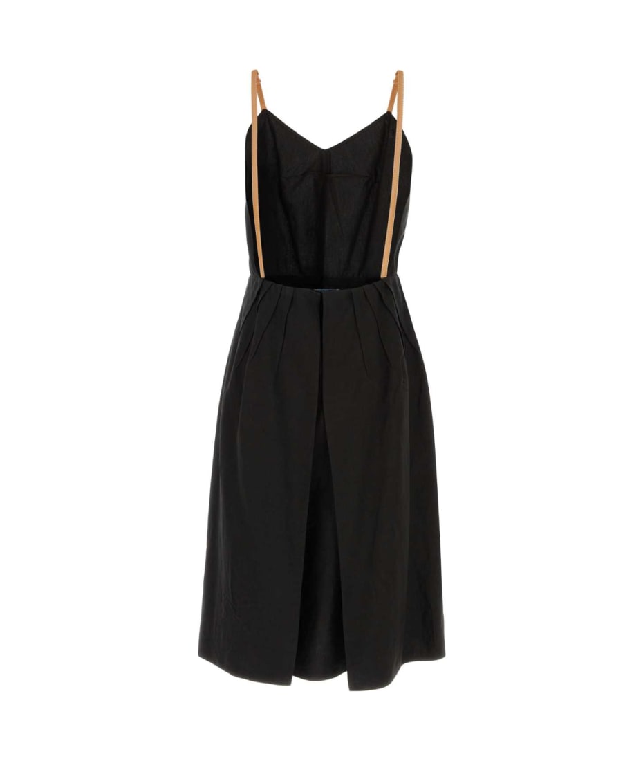 ワンピース PRADA Black Linen Blend Dress Prada Black Linen Blend Dress | ModeSens