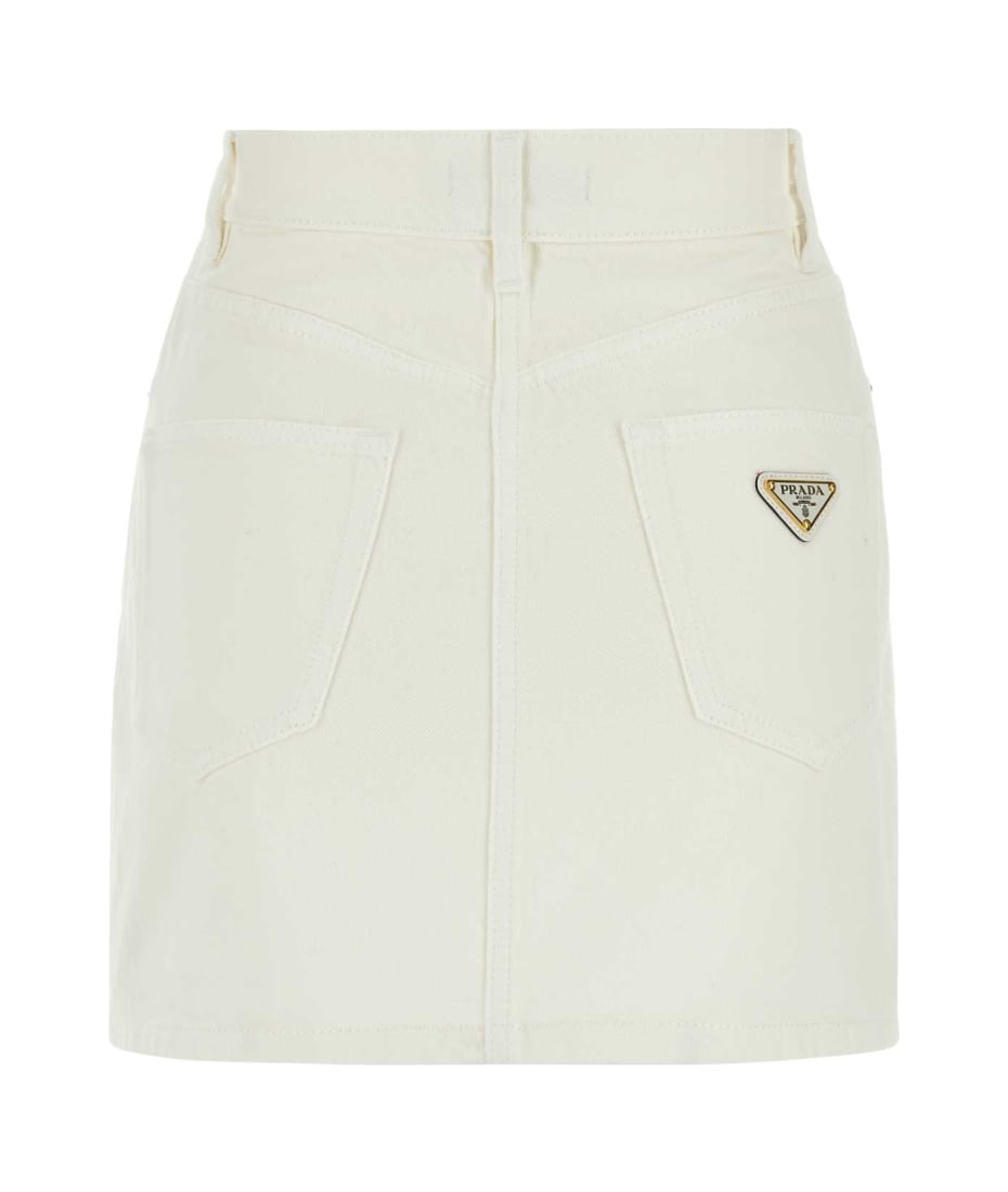 ミニスカート PRADA | white Mini Skirts DENIM MINISKIRT GFD177 White Denim Miniskirt | PRADA