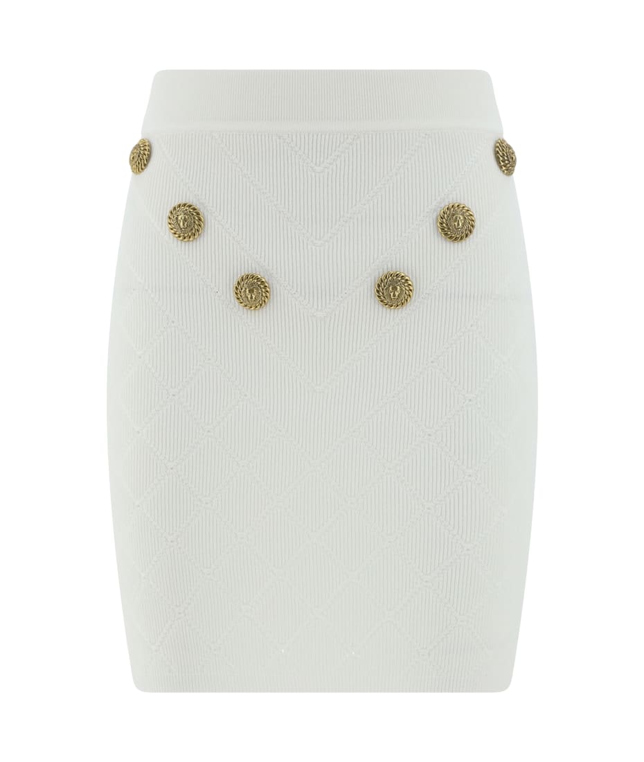 【送料&関税込】Balmain 6-button Knit Skirt 6-button knit skirt - Women | BALMAIN