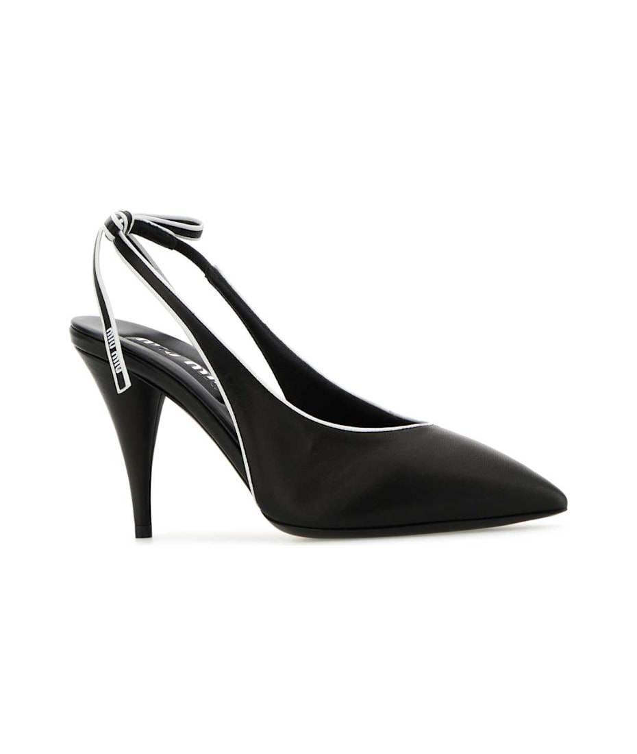 サンダル・ミュール MiuMiu Black leather nappa leather pumps Miu Miu Black Leather Pumps | italist