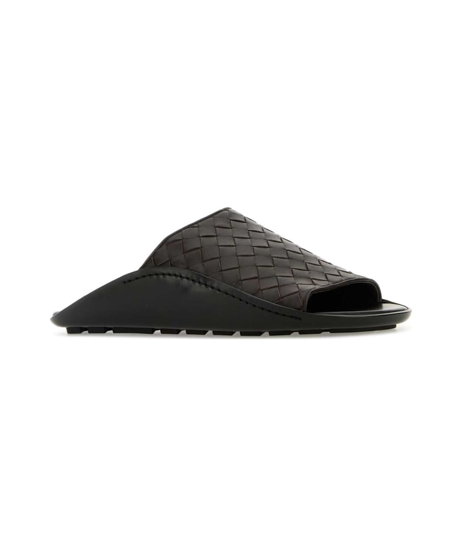 【関税&送料込】Bottega Veneta Brown Leather Wave Slippers Bottega Veneta Brown Leather Wave Slippers | italist, ALWAYS