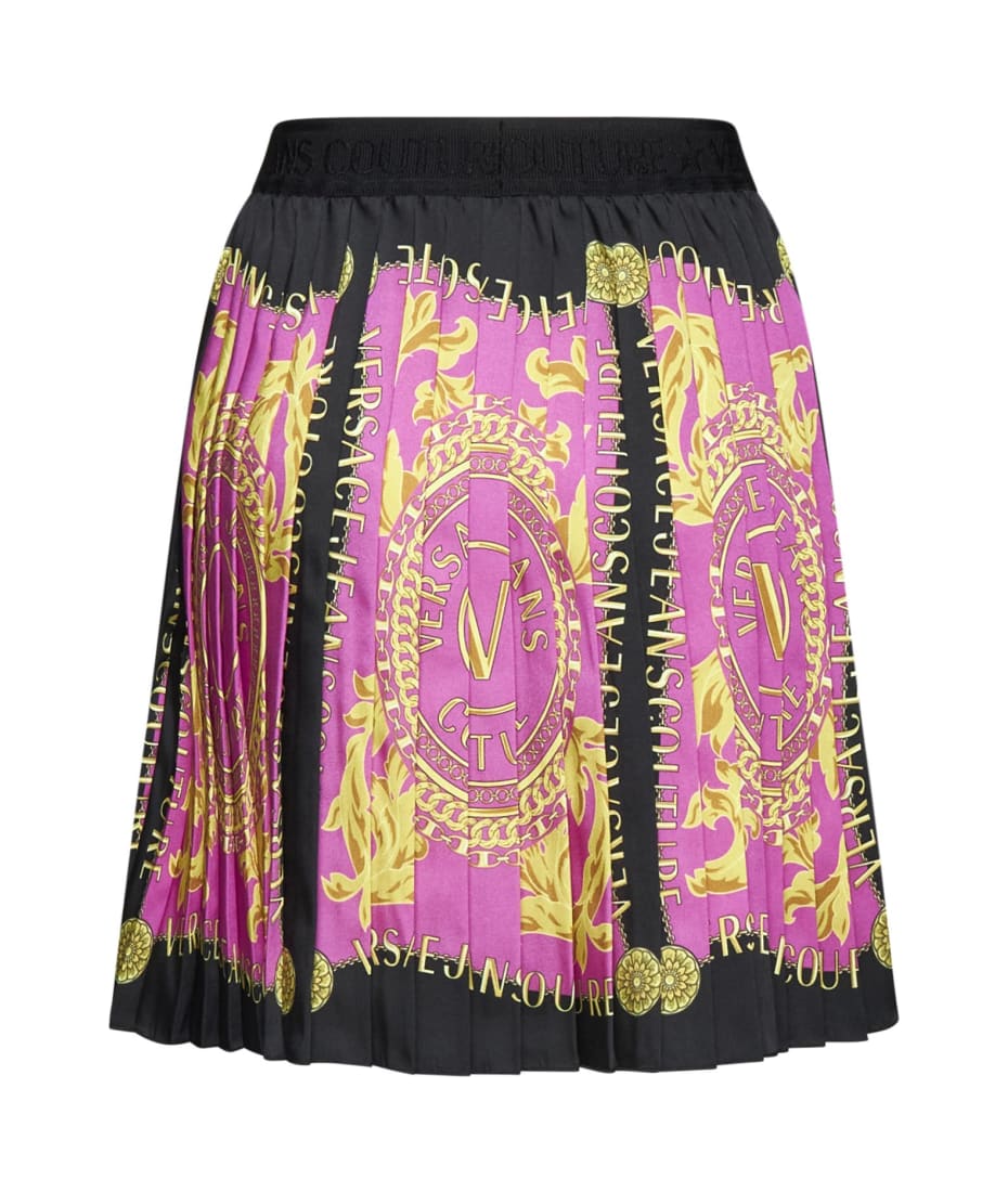 Versace Jeans Couture Logo Couture Pleated Mini Skirt