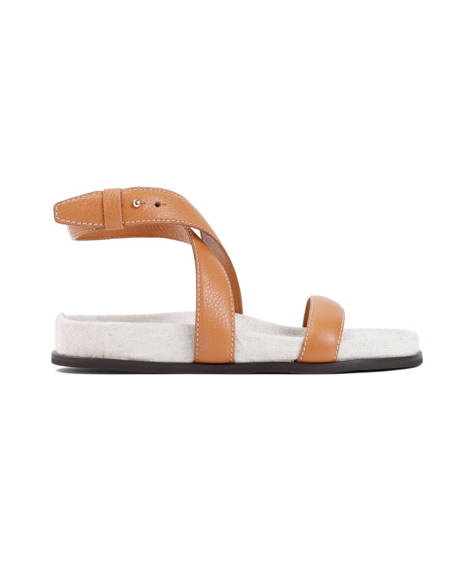 サンダル・ミュール toteme Toteme Leather Chunky Sandal Chunky canvas sandals black – TOTEME
