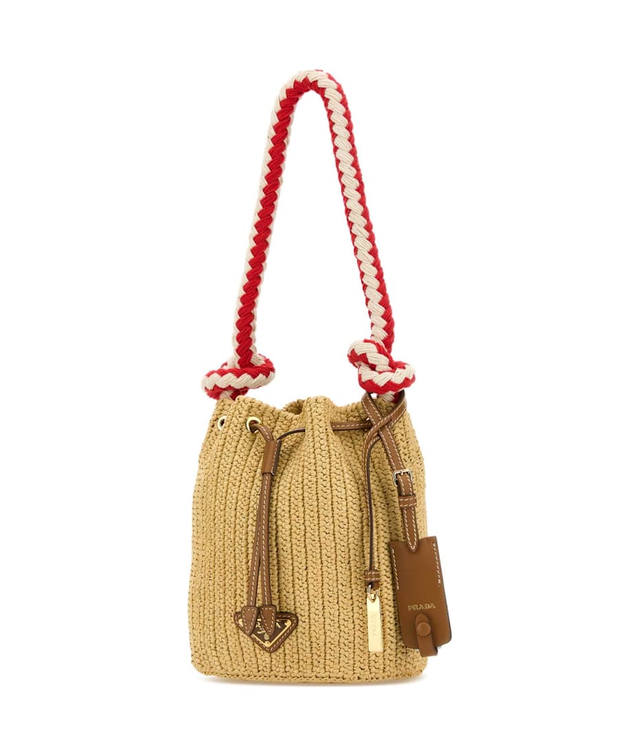 【関税&送料込】Prada Beige Crochet Mini Bucket Bag Prada Beige Crochet Mini Bucket Bag | italist