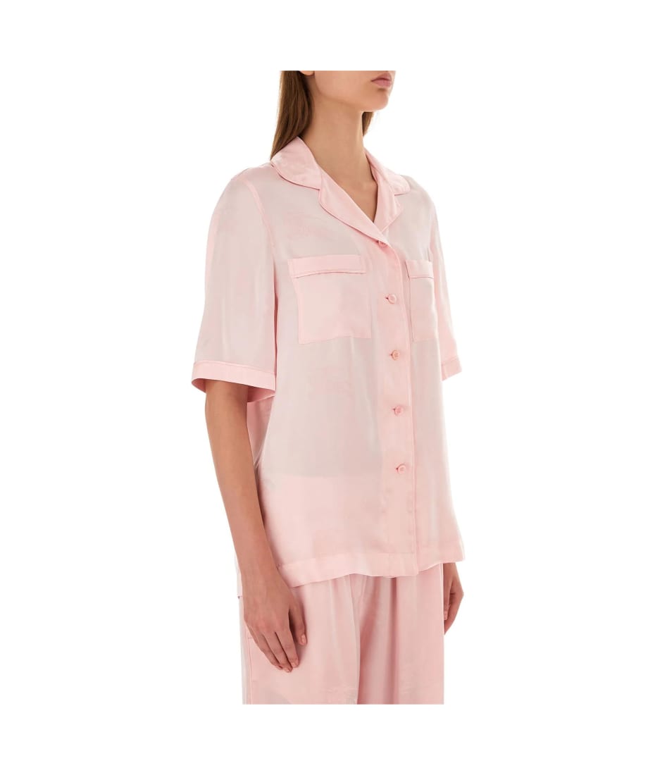 Tシャツ・カットソー Burberry FW23 Pastel pink satin shirt (8071350 B6281) Burberry Pastel Pink Satin Shirt | italist