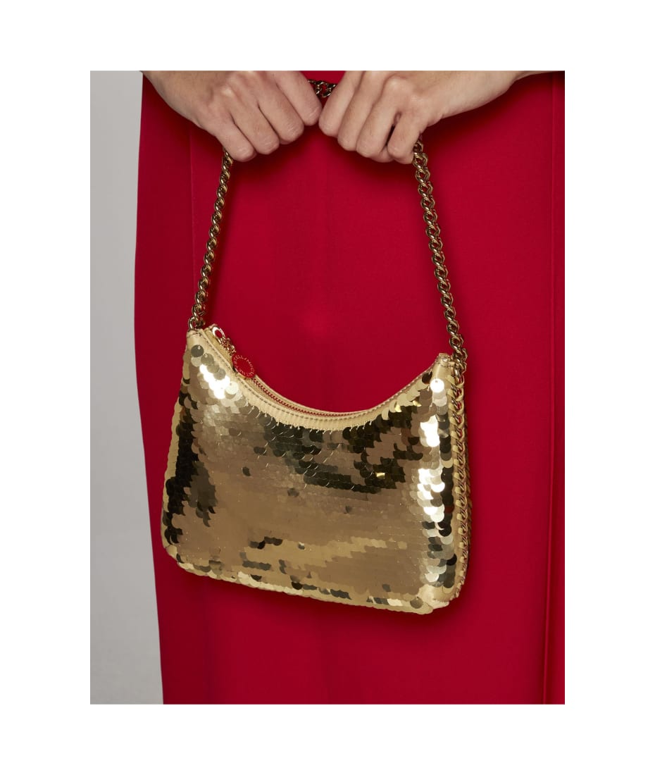 Embellished satin mini-pouch