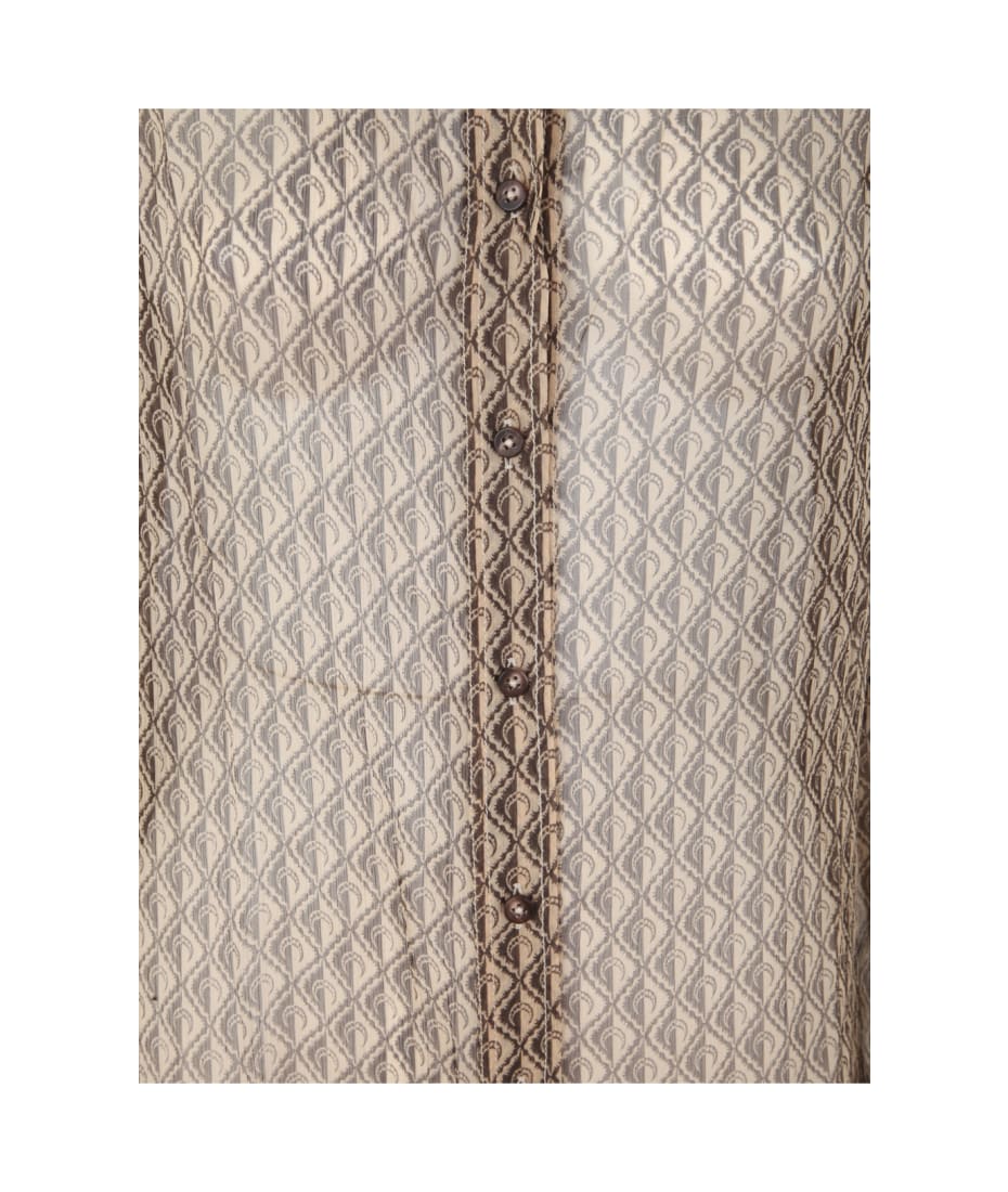 Marine Serre Moon Diamant Silk Crepon Button Up Dress