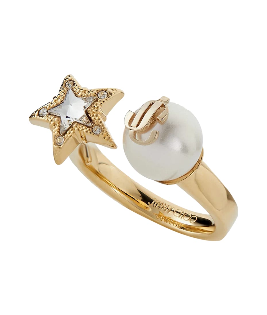 JIMMY CHOO Star Pearl Ring スターパールリング Jimmy Choo JC Star Pearl ring for Women - Gold in UAE
