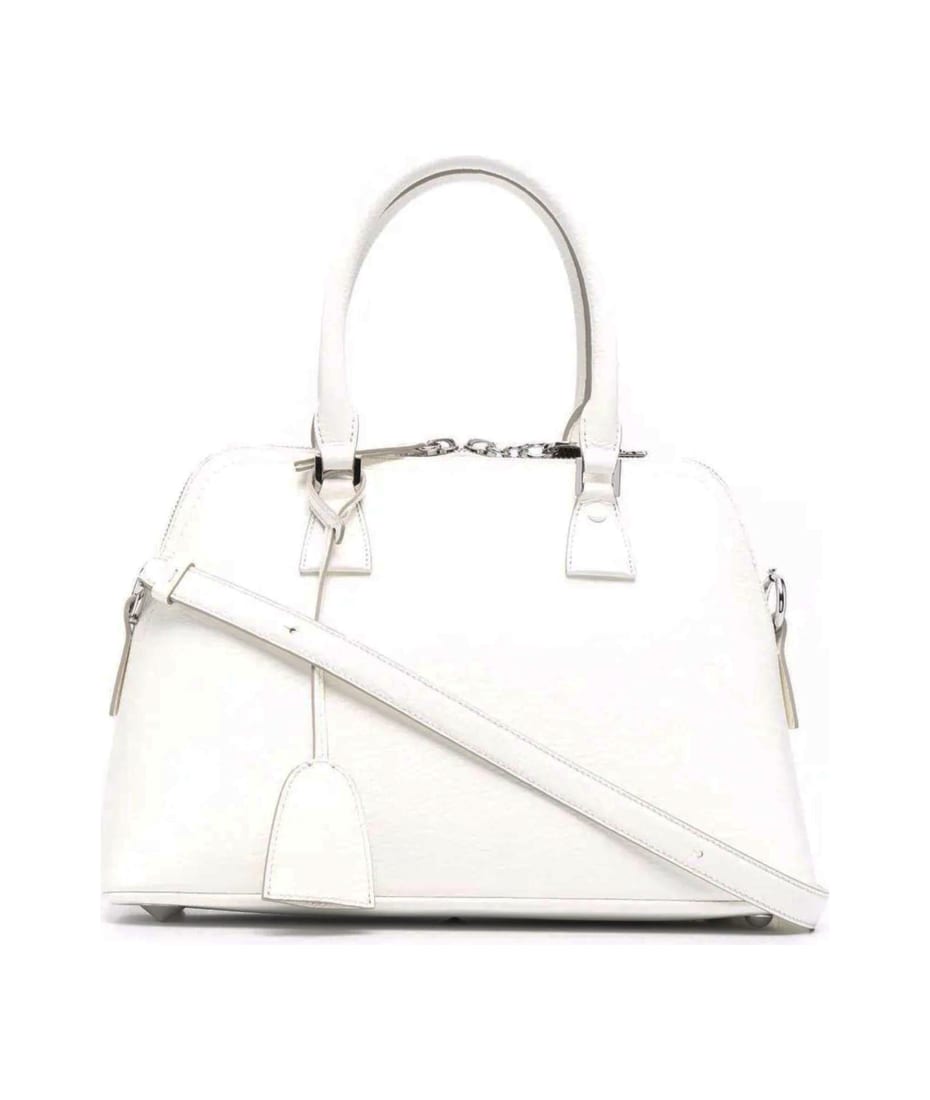 5ac Medium Bag In White Grainy Leather