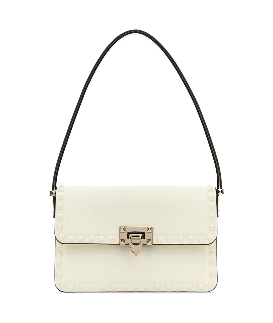 【関税&送料込】Valentino Garavani Ivory Leather Rockstud Ha Valentino Garavani Ivory Leather Rockstud Shoulder Bag