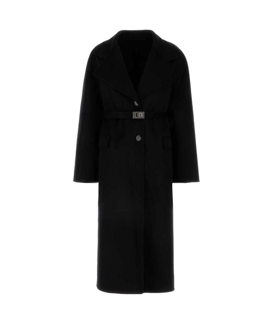 【関税&送料込】Salvatore Ferragamo Black Wool Blend Coat Ferragamo Black Wool Blend Coat | italist